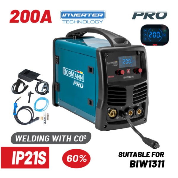 WELDING MACHINE MIG/MMA 200A, GAS/ΝΟ GAS, 1/3/5Kg (0,6-1mm)
