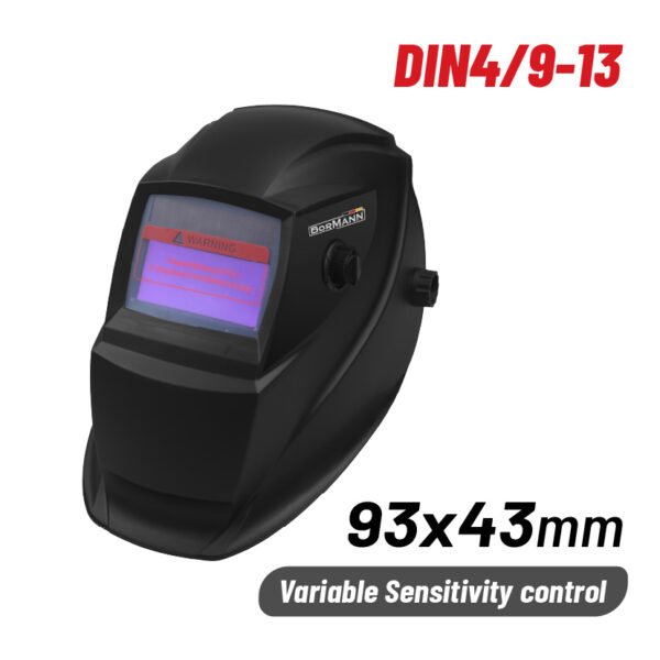 WELDING HELMET, AUTO DARKENING ,DIN4/9-13 ,2 SENSORS, SCREEN 93x43mm