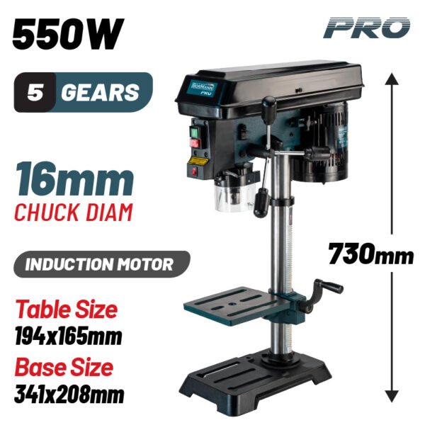 BENCH DRILL 16mm 550W WITH LASER H:730mm