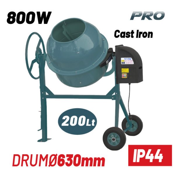 CONCRETE MIXER, 200Lt, 800W