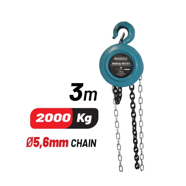 CHAIN BLOCK SIZE:2TON*3M CHAIN DIAMETER 5.6mm