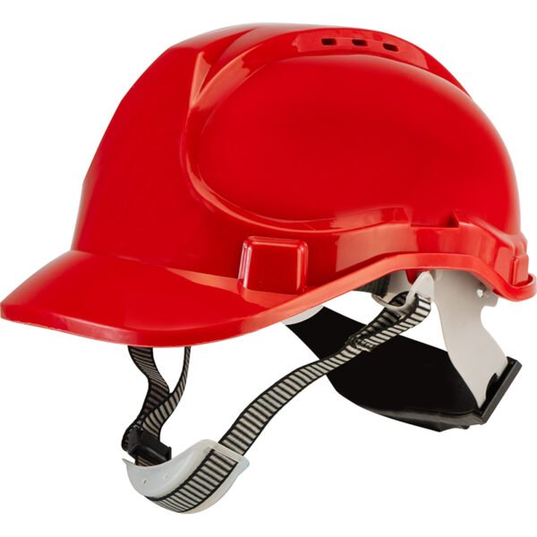 PROTECTION HELMET ABS, RED, WITH 6 POINT FABRIC STRAPS