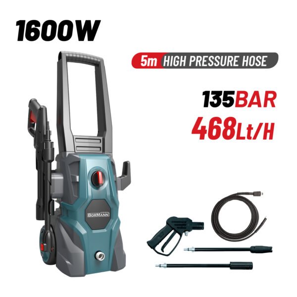 HIGH PRESSURE WASHER 1600W, 135Bar, 468Lt/h