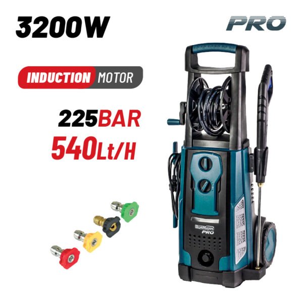 HIGH PRESSURE WASHER, INDUCTION MOTOR 3200W, 225BAR, 540L/h,HOSE REEL