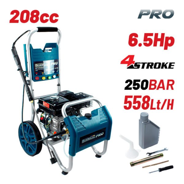 GASOLINE HIGH PRESSURE WASHER 250Bar/208cc,558L/h, 6.5Hp