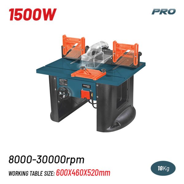 ROUTER TABLE 1500W, WORKING HEIGHT 0-40mm , 600x460x520mm