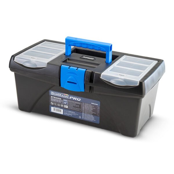 PORTABLE TOOL BOX "FOX", PLASTIC, EXTRA TOP STORAGE, 40,8x21,8x17,4cm