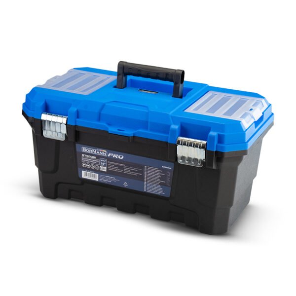 PORTABLE TOOL BOX "WOLF", METAL CLIP & EXTRA TOP STORAGE, 48,5x28,5x24cm