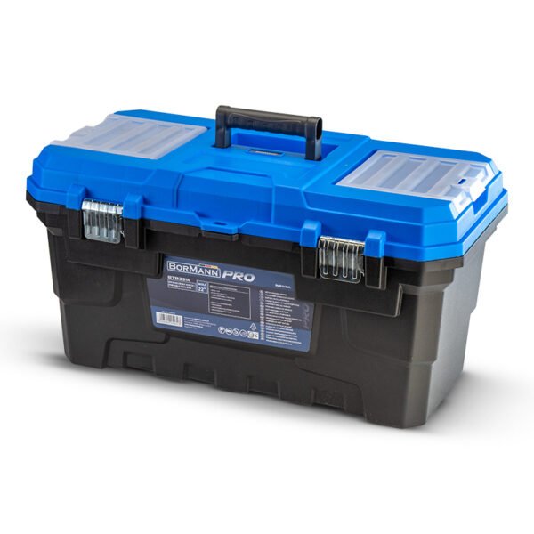 PORTABLE TOOL BOX "WOLF", METAL CLIP &EXTRA TOP STORAGE, 58,5x32x30cm