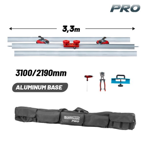 BORMANN Pro BTC4550 tile cutter XL 3.3m with aluminum rails and accessories