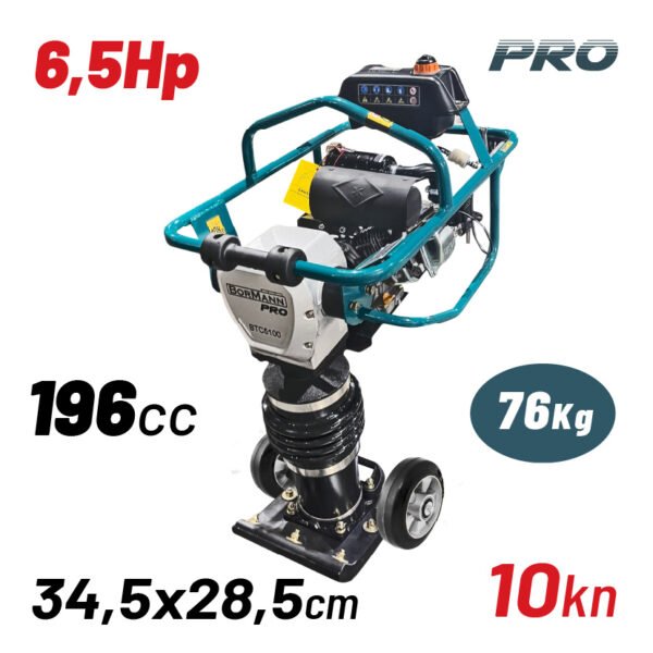 TAMPING RAMMER PETROL ENGINE 6.5HP, 196cc, VIBRATION FORCE 10kN, 76Kg