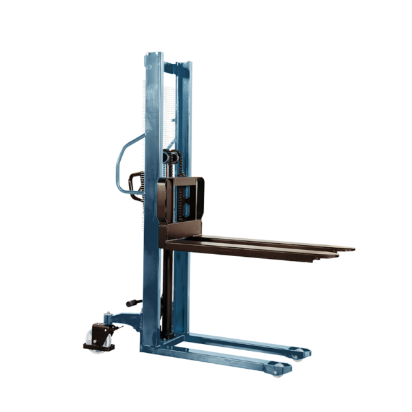 MANUAL STACKER 1 TON, MAX LIFTING HEIGHT 1,6m ,FORK DIMENSIONS 1150x560mm , WITH PROTECTIVE IRON NET
